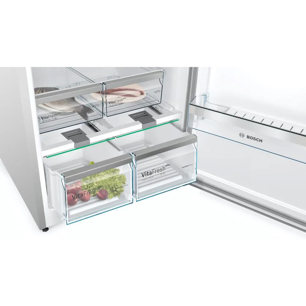 Bosch Series 6 Freestanding Fridge-Freezer Refrigerator with Freezer at Top 186x86cm