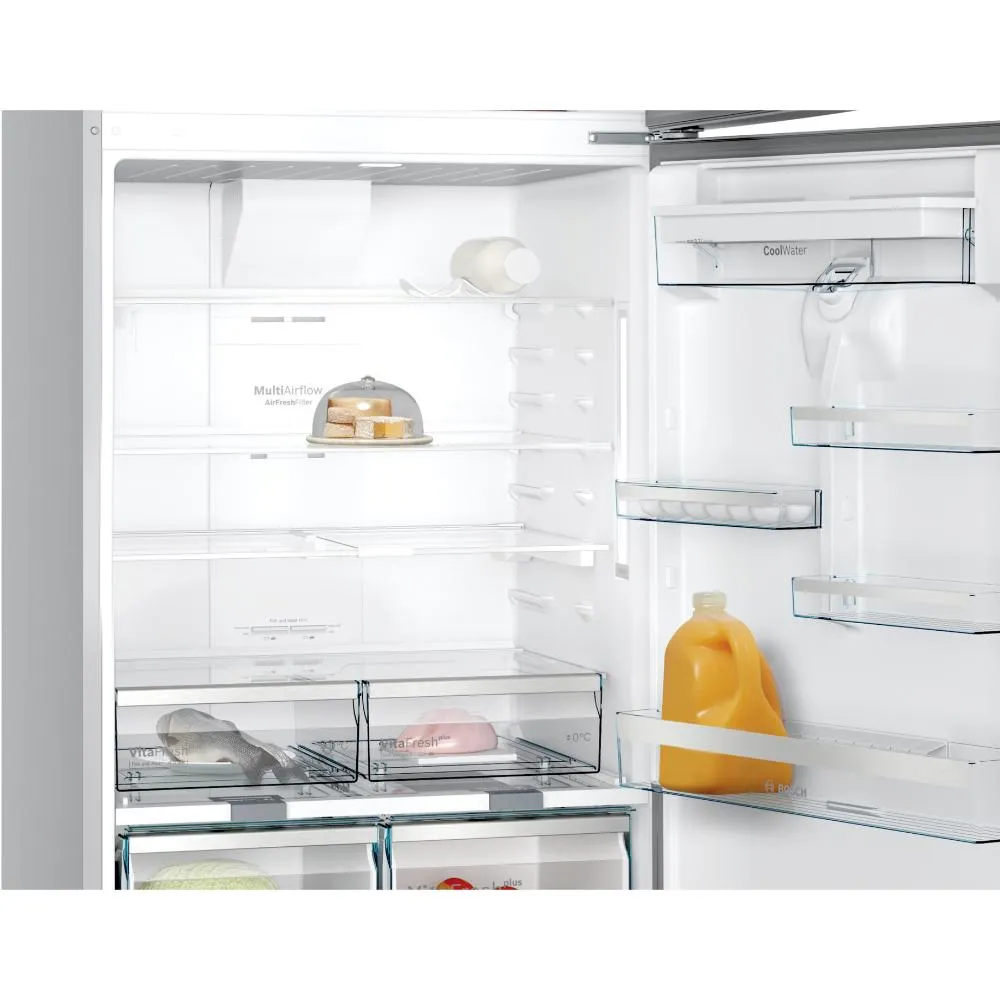 Bosch Series 6 Freestanding Fridge-Freezer Refrigerator with Freezer at Top 186x86cm