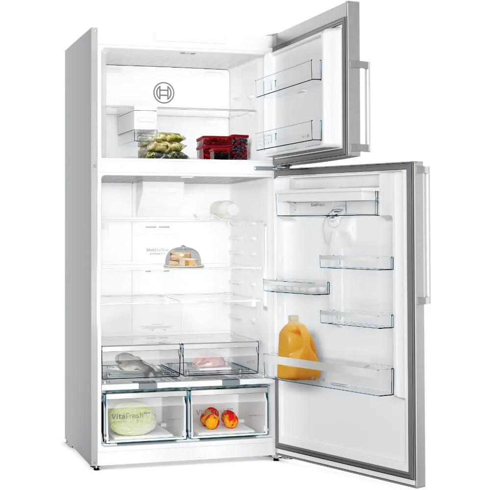 Bosch Series 6 Freestanding Fridge-Freezer Refrigerator with Freezer at Top 186x86cm