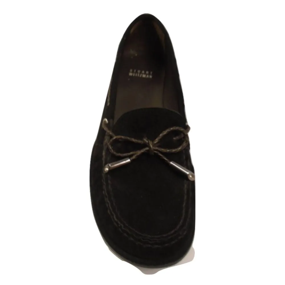 Braidy Bow Black Stuart Weitzman Loafer Flats