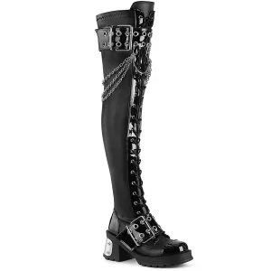 BRATTY-304 Demoniacult Alternative Footwear Lace Up Over-the-Knee Boots