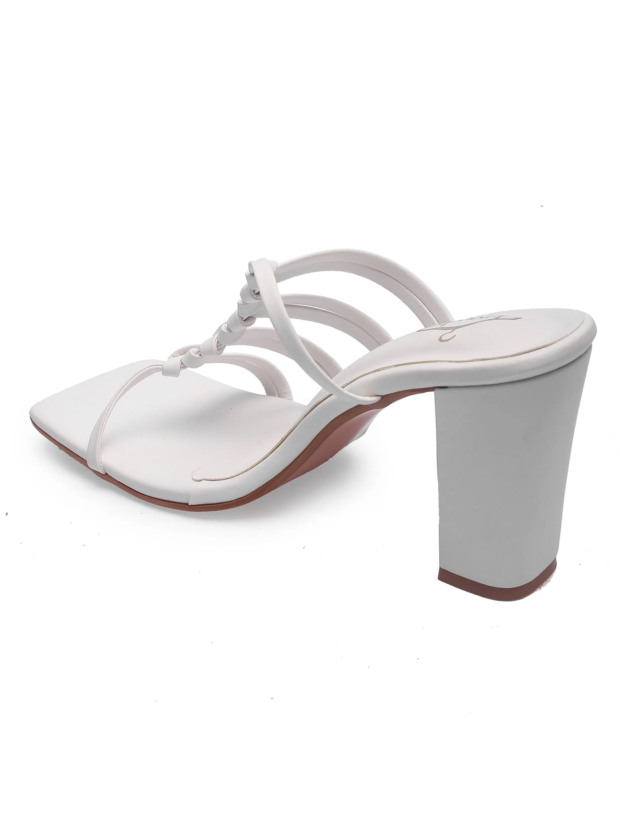 Brauch White Multistrap Knot heel
