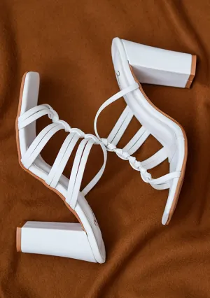 Brauch White Multistrap Knot heel