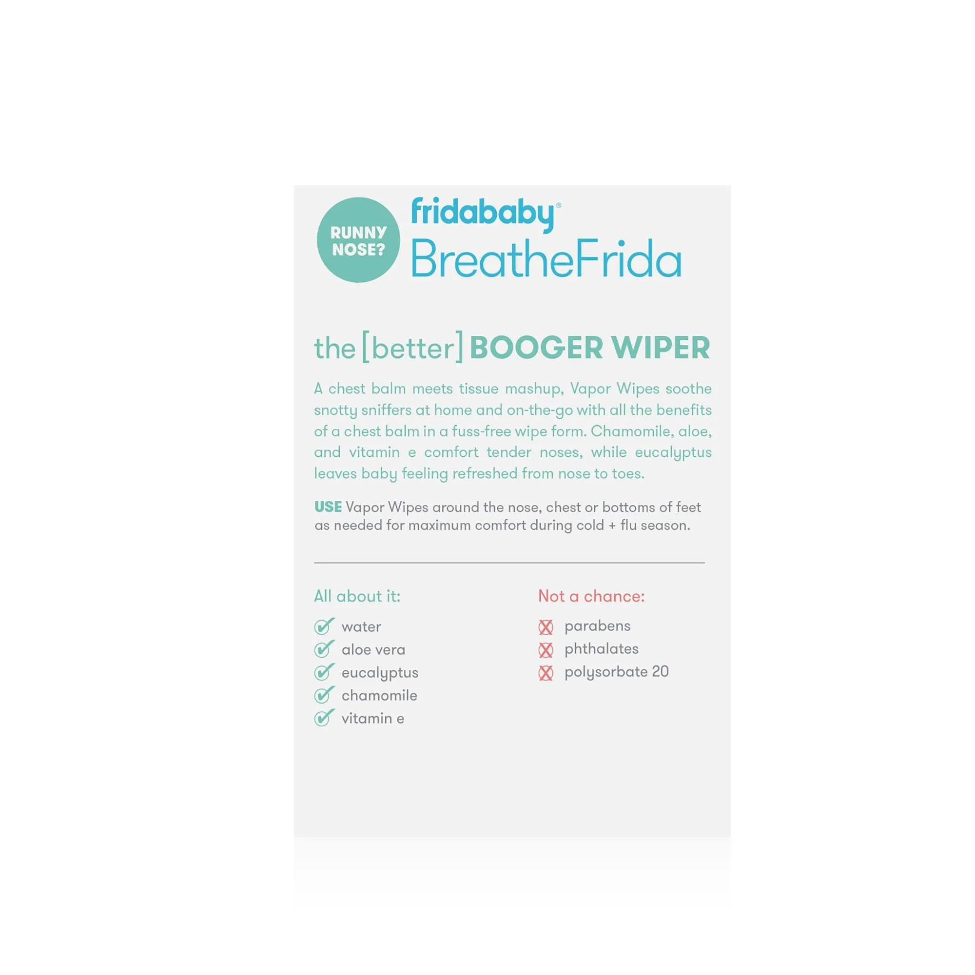 BreatheFrida the BoogerWiper Nose   Chest Wipes