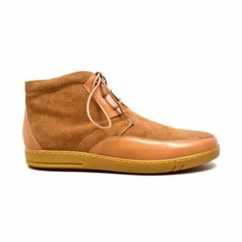 British Walkers Birmingham Bally Style Men's Cognac Tan Suede High Tops