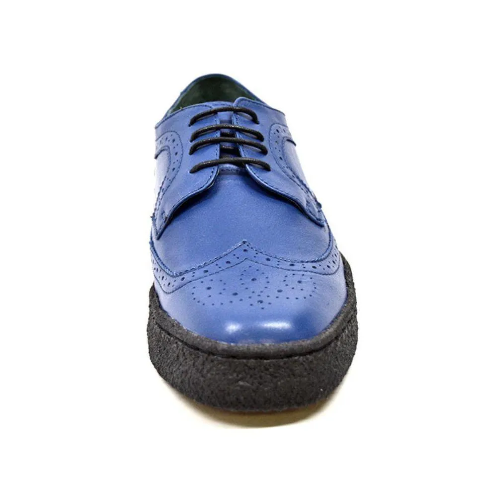 British Walkers Playboy Originals Wingtip Low Cut Men's Cobalt Blue Leather Oxfords