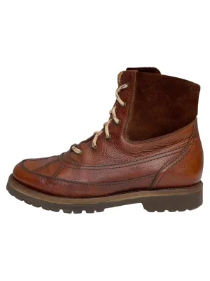 Brunello Cucinelli Dark Brown Leather & Suede Hiking Boots