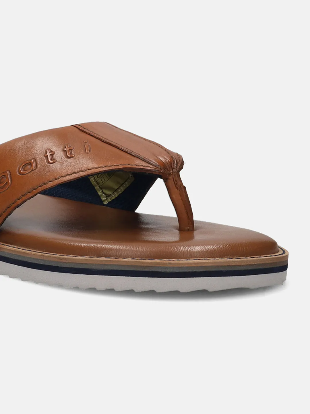 bugatti Cognac Premium Leather Sandals