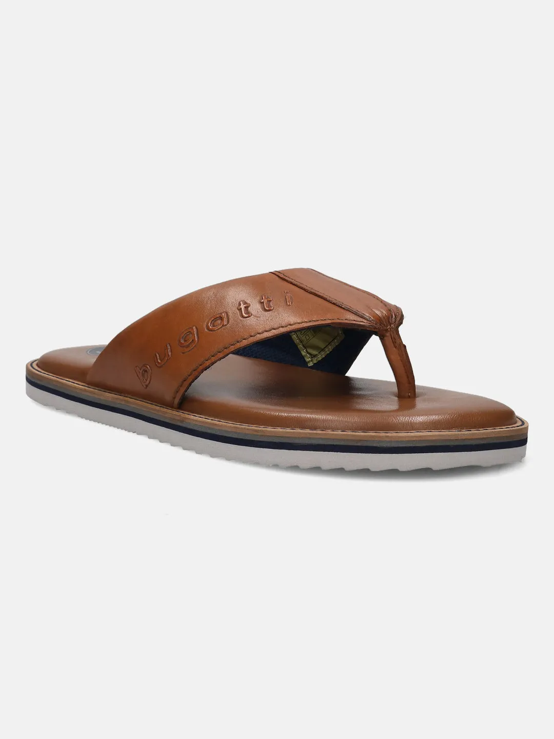 bugatti Cognac Premium Leather Sandals