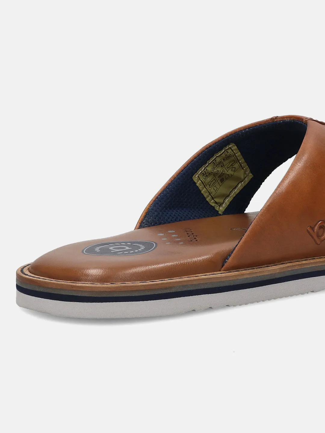 bugatti Cognac Premium Leather Sandals