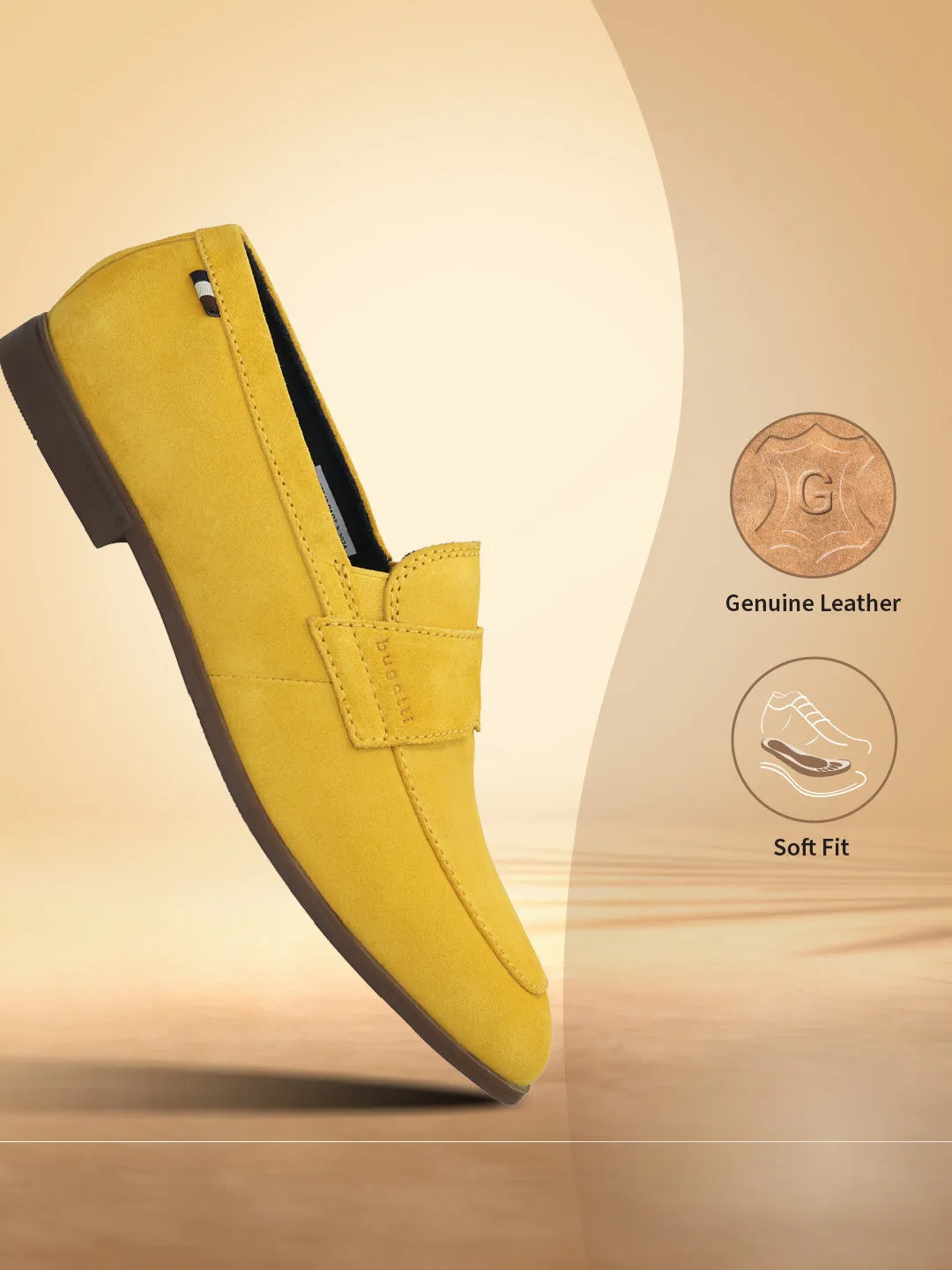 Bugatti Yellow Premium Leather Slip-On