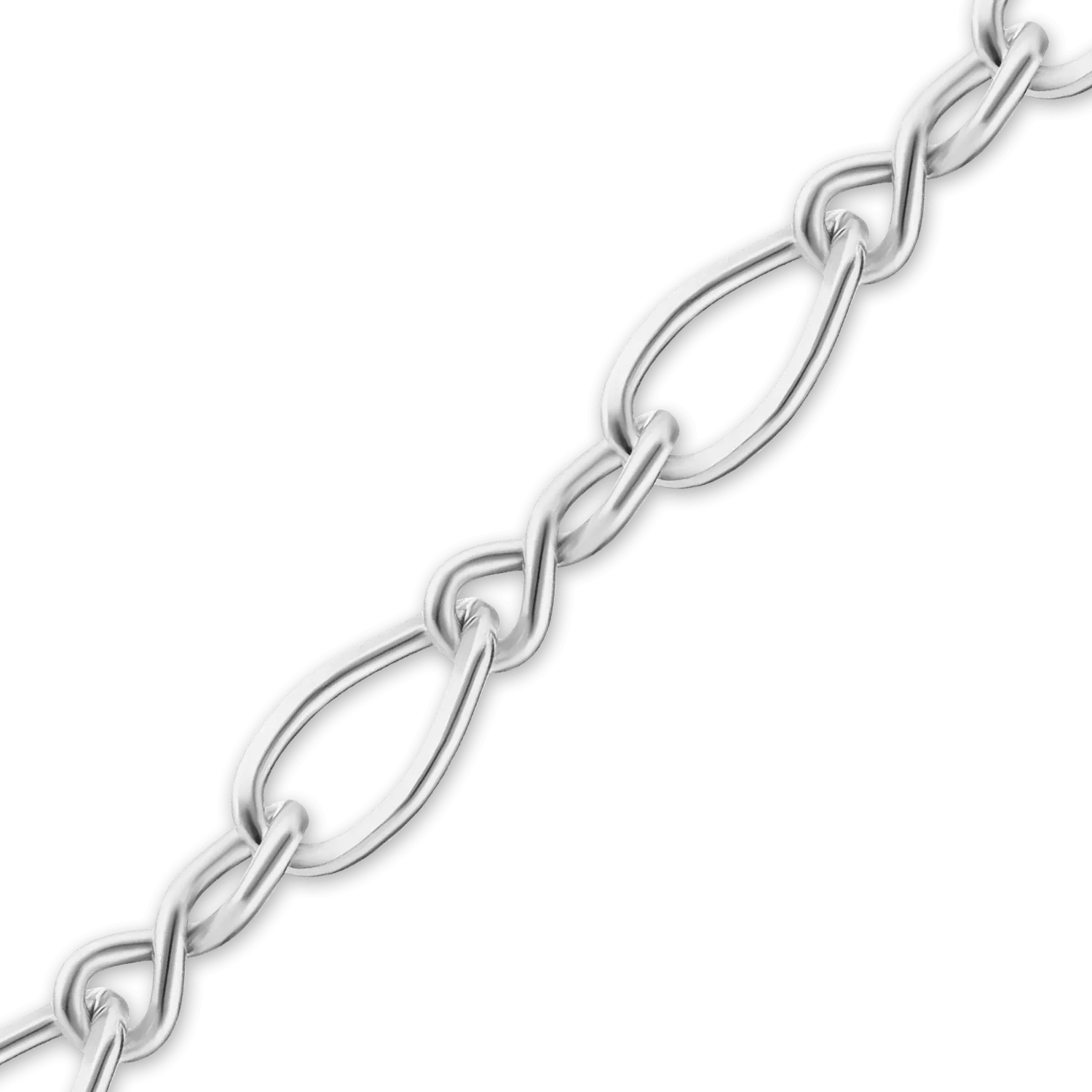 Bulk / Spooled Figure Eight Chain in Sterling Silver (2.30 mm - 5.60 mm)