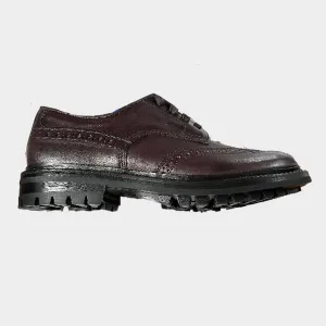 Burberry x Trickers men's burgundy leather brogue shoes