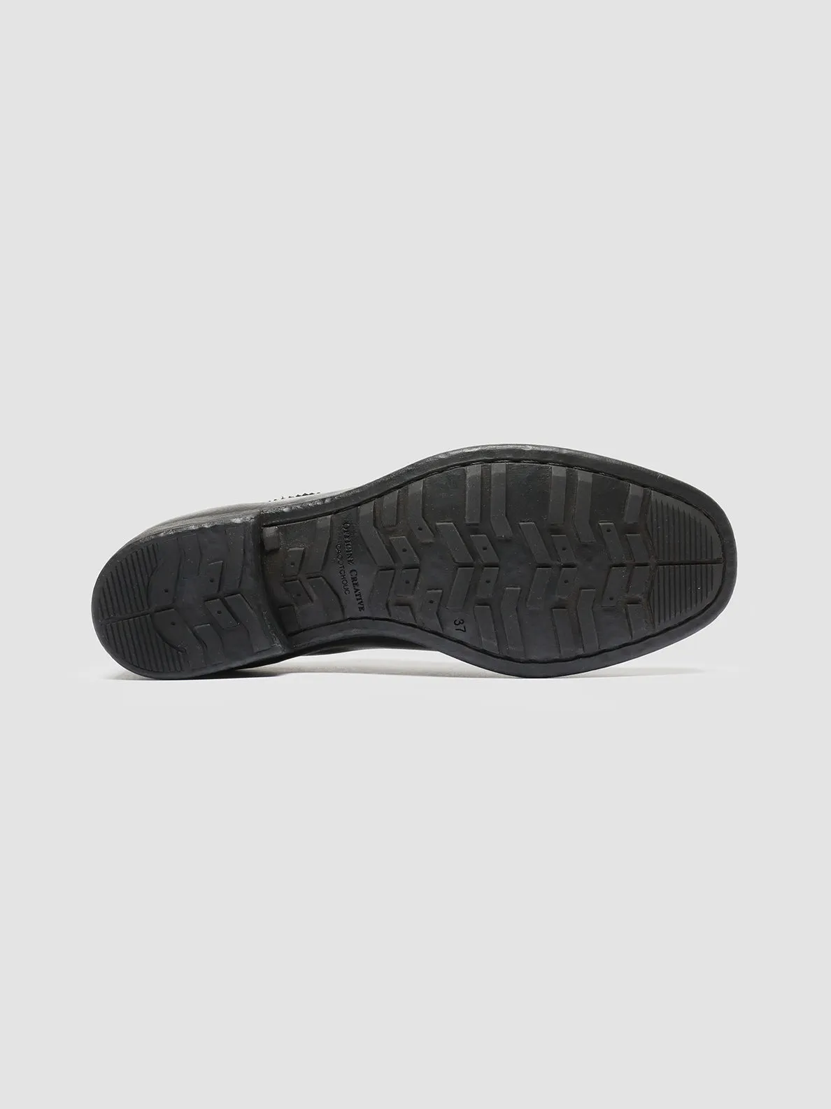 CALIXTE 022 - Black Leather Brogue Derby Shoes