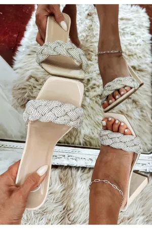 Camille Rhinestones Chunky Heels