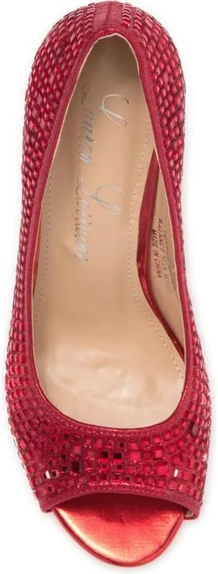 Candie 12 Rhinestone Peep Toe Platform Wedding Prom Dress Pumps