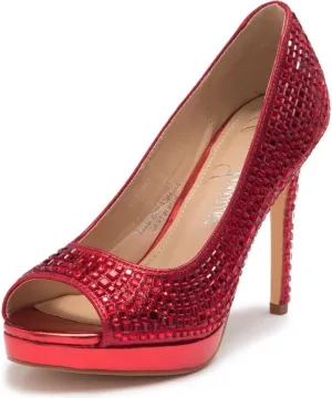 Candie 12 Rhinestone Peep Toe Platform Wedding Prom Dress Pumps