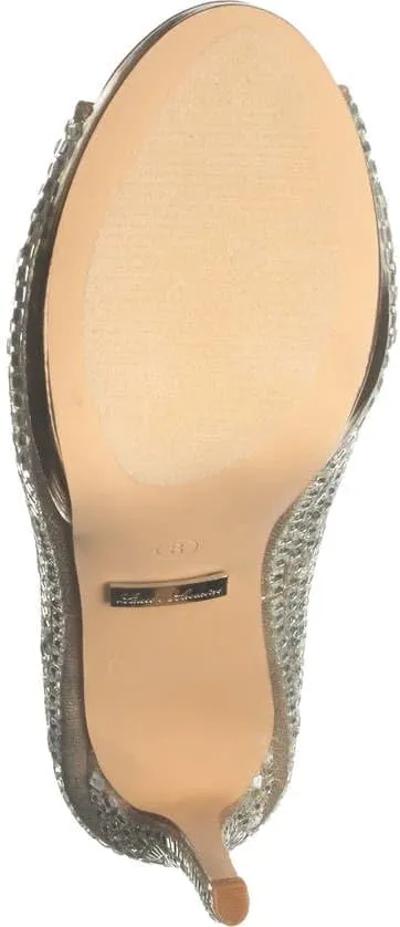 Candie 12 Rhinestone Peep Toe Platform Wedding Prom Dress Pumps