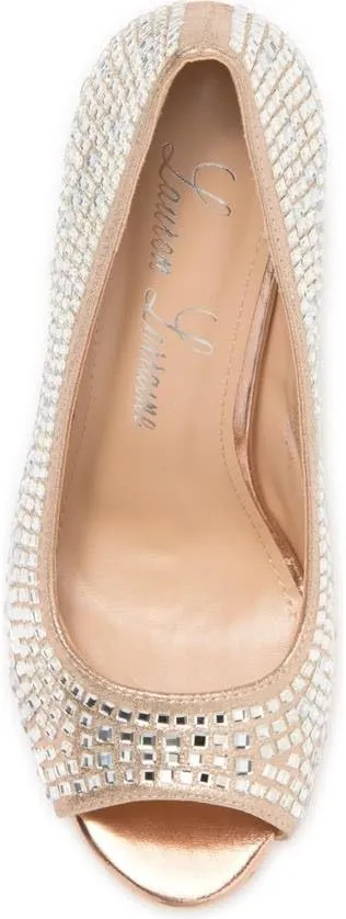 Candie 12 Rhinestone Peep Toe Platform Wedding Prom Dress Pumps