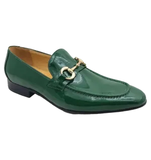 carrucci Green patent leather mens shoes slip-on dress Shoes Gold Buckle