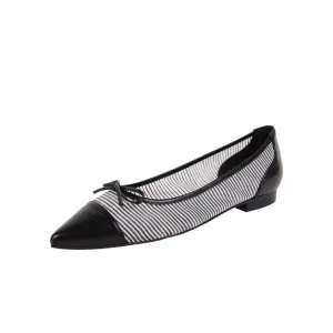 Caspe Black and White Jon Josef Mesh and Leather Flat