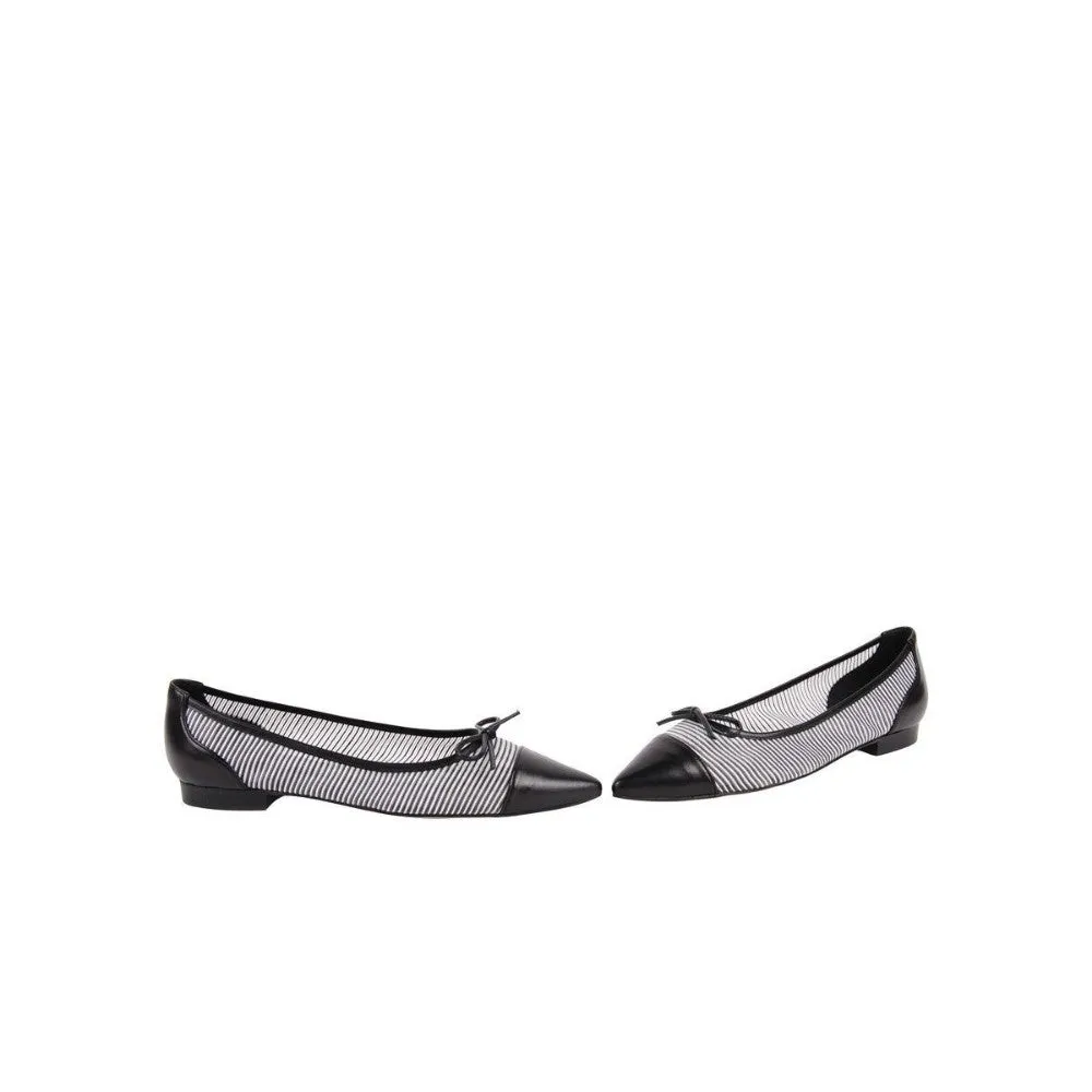 Caspe Black and White Jon Josef Mesh and Leather Flat