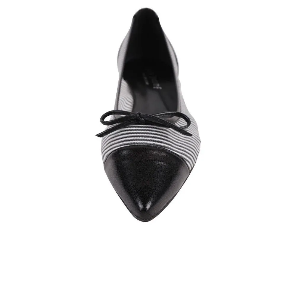 Caspe Black and White Jon Josef Mesh and Leather Flat