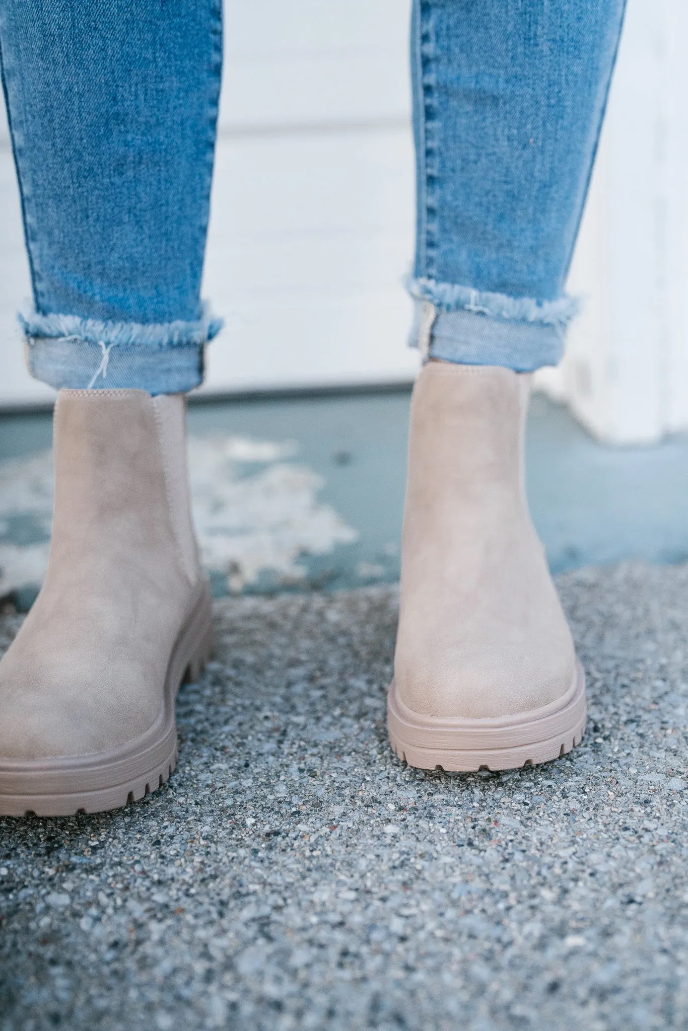 Cassie Beige Chelsea Boots
