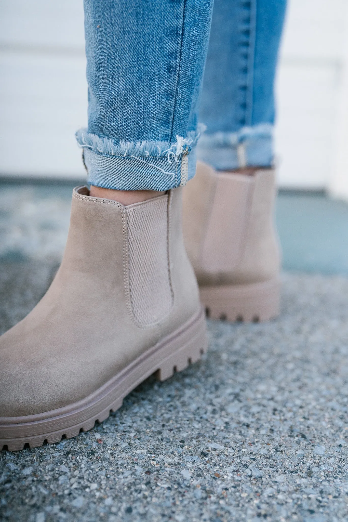 Cassie Beige Chelsea Boots