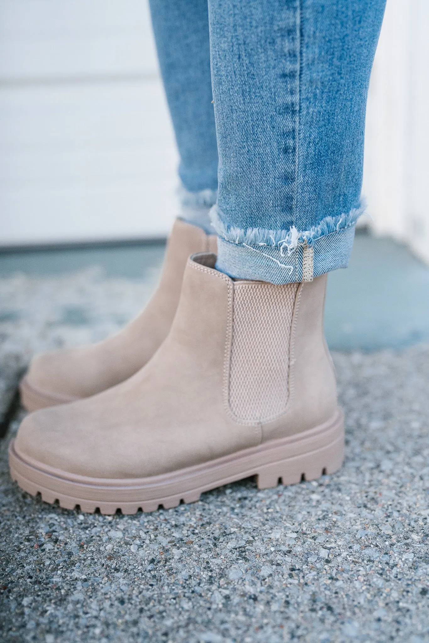 Cassie Beige Chelsea Boots