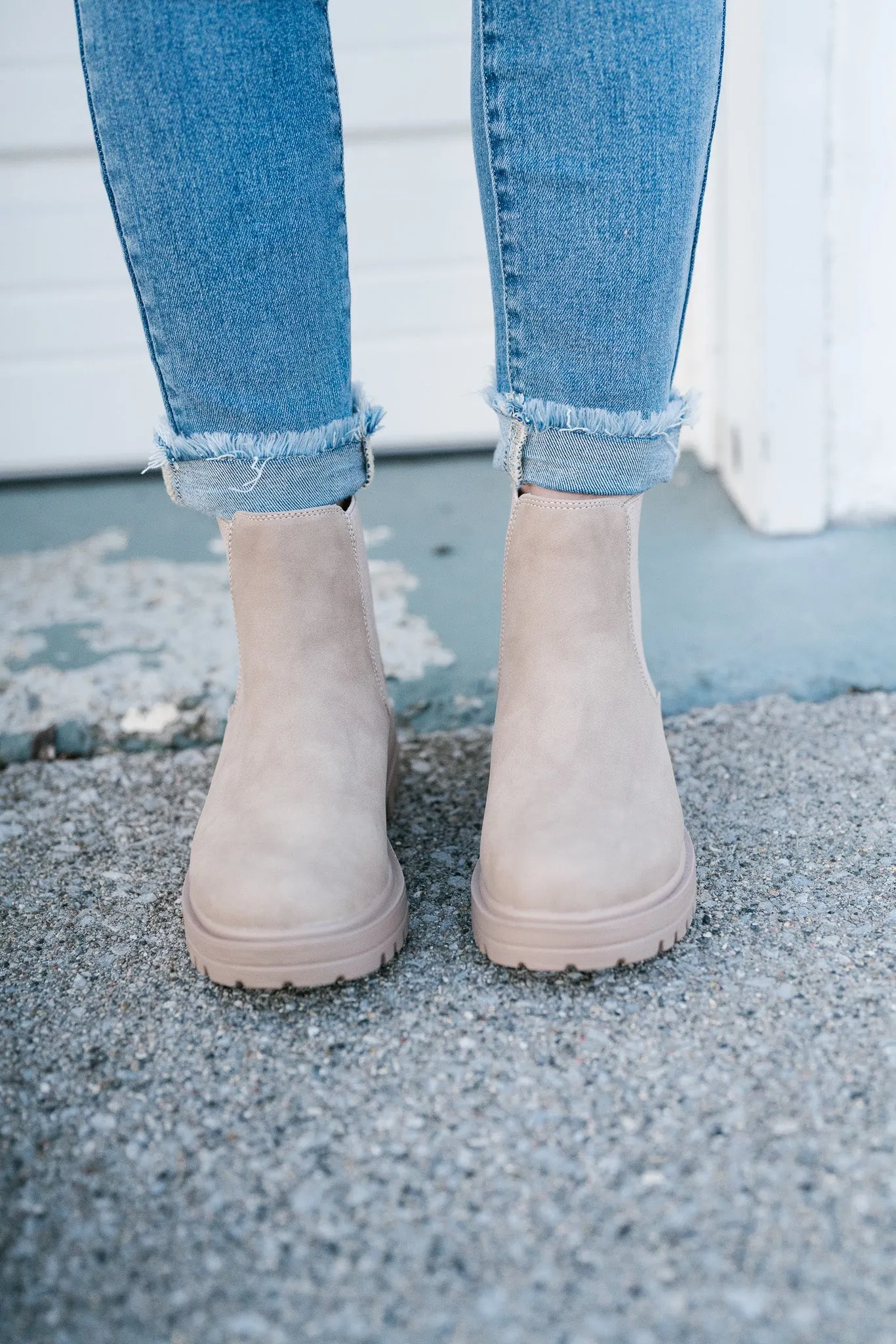 Cassie Beige Chelsea Boots