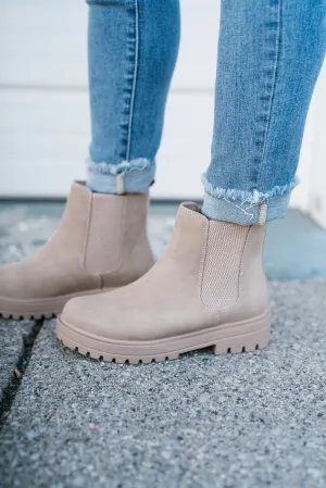 Cassie Beige Chelsea Boots