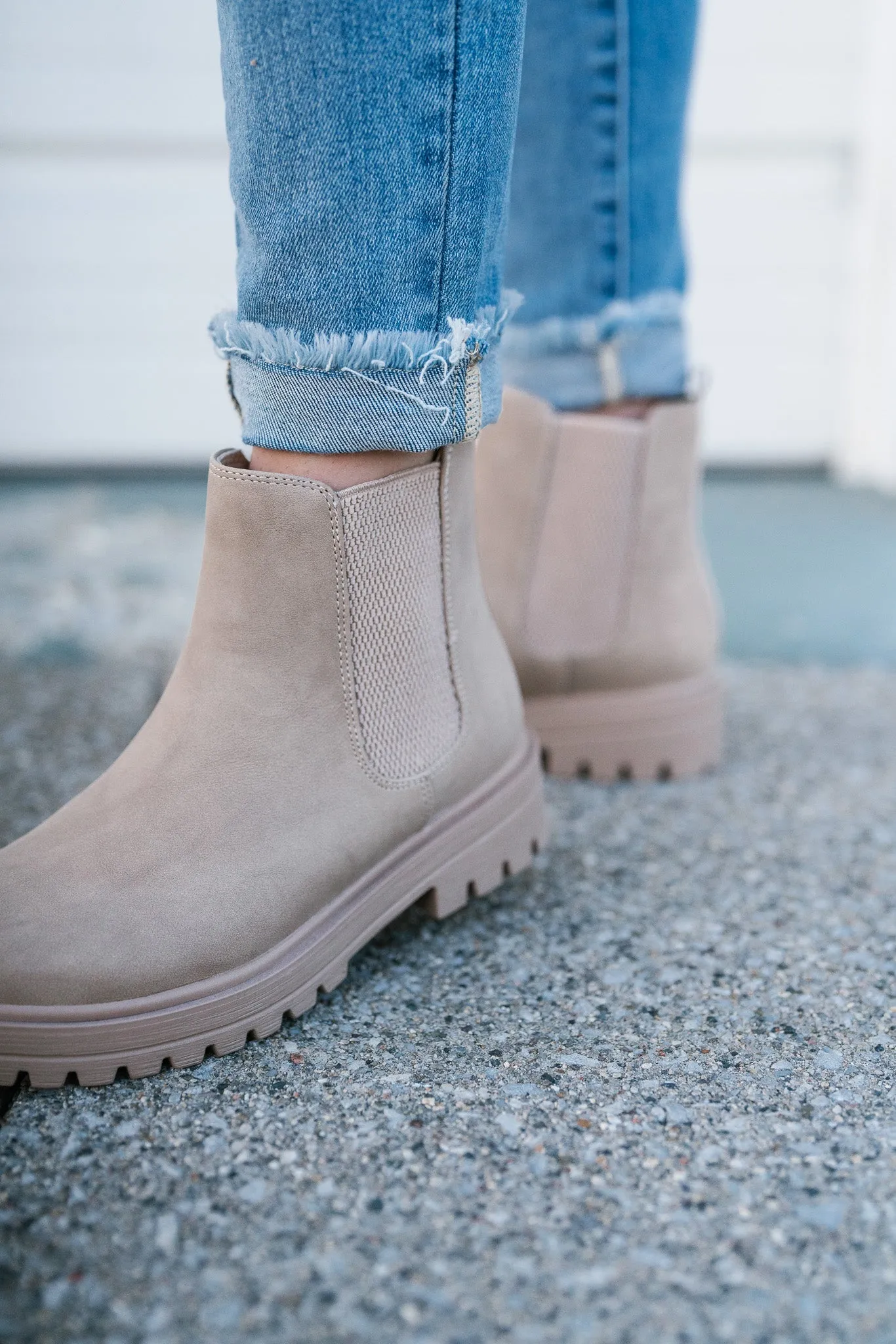 Cassie Beige Chelsea Boots