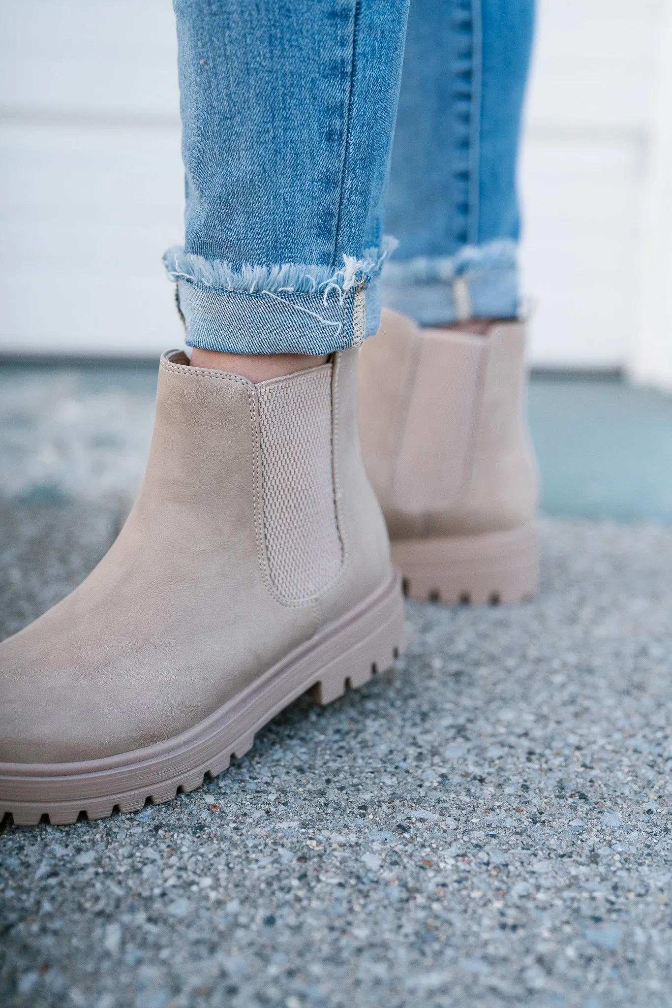 Cassie Beige Chelsea Boots