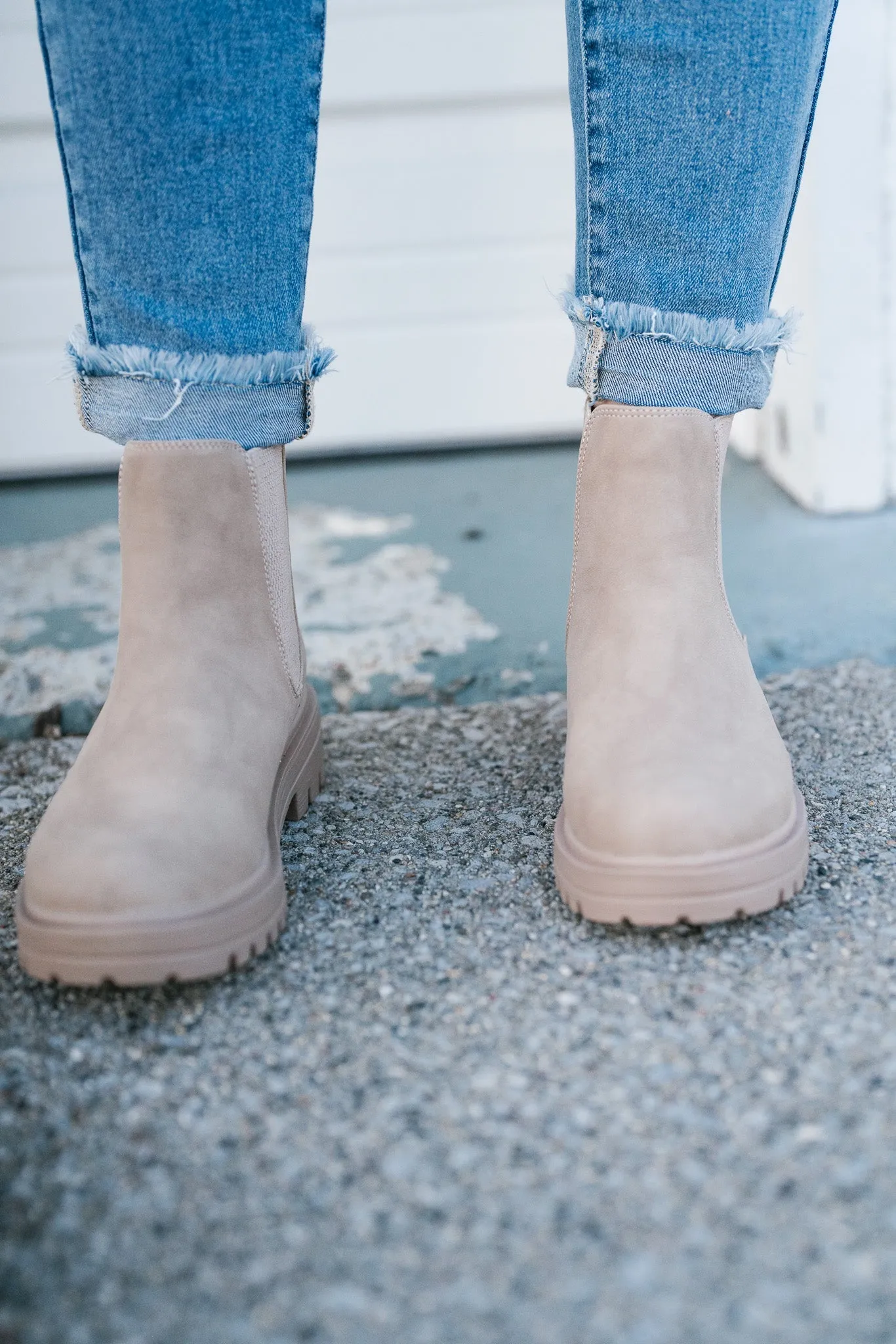 Cassie Beige Chelsea Boots