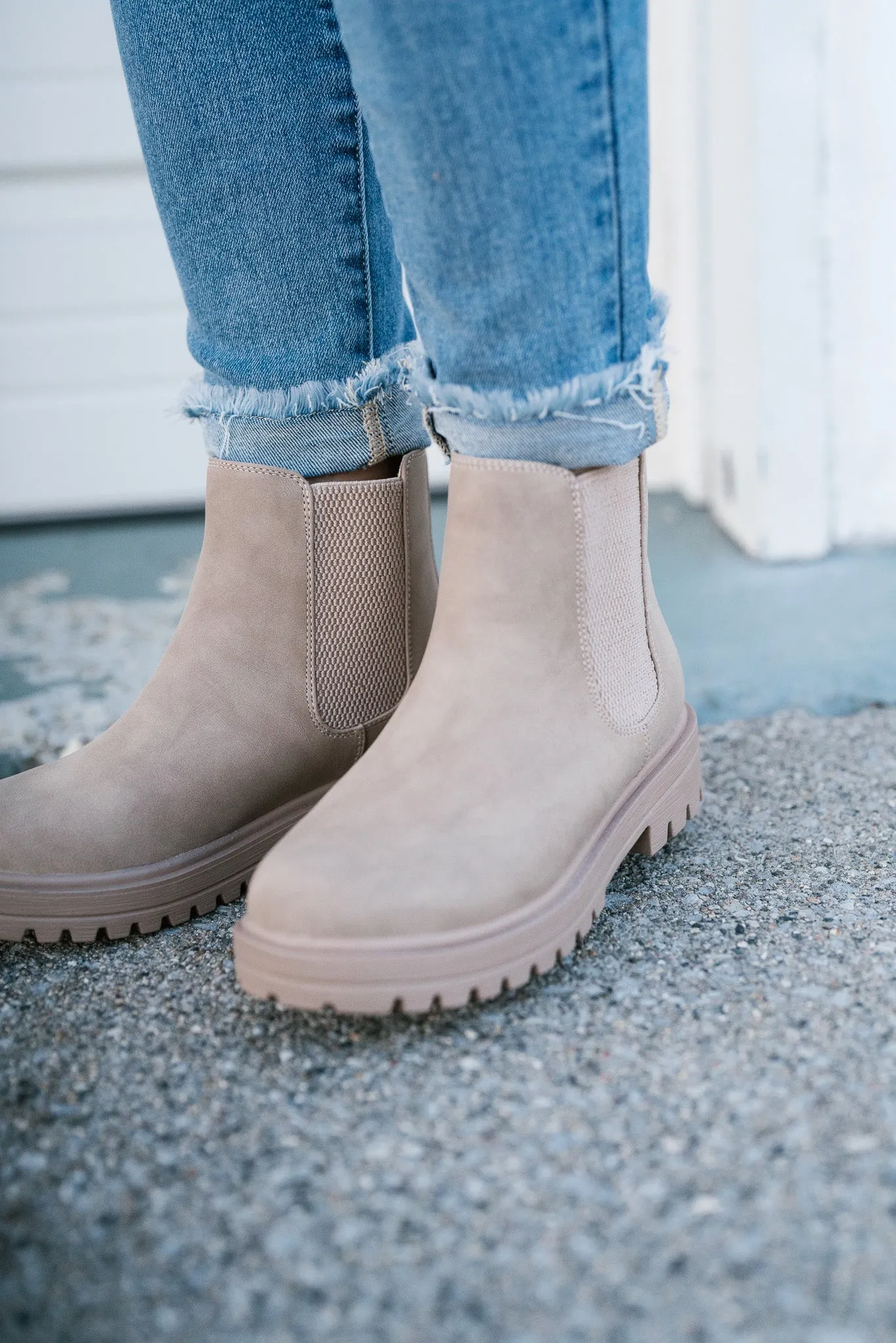 Cassie Beige Chelsea Boots