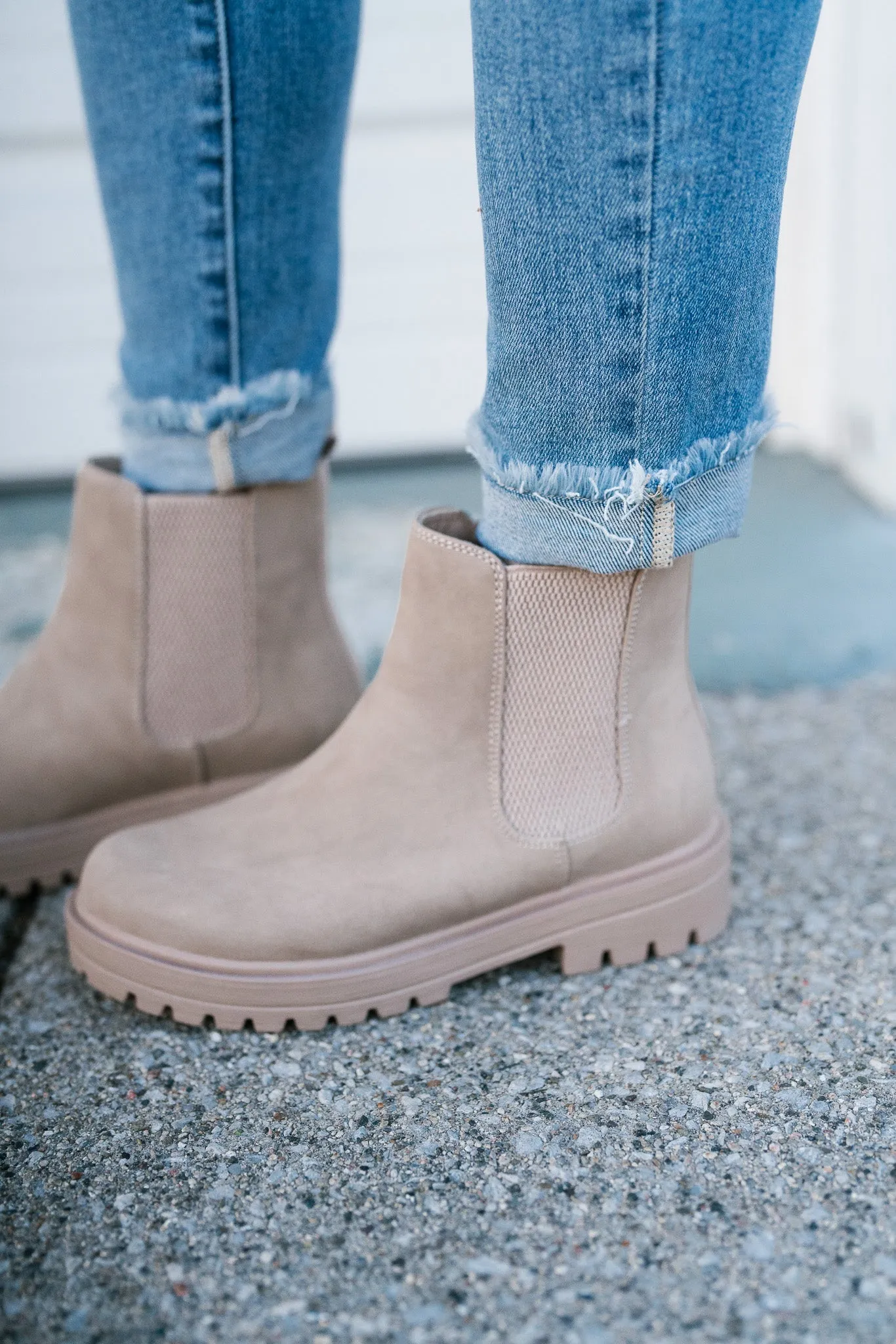 Cassie Beige Chelsea Boots