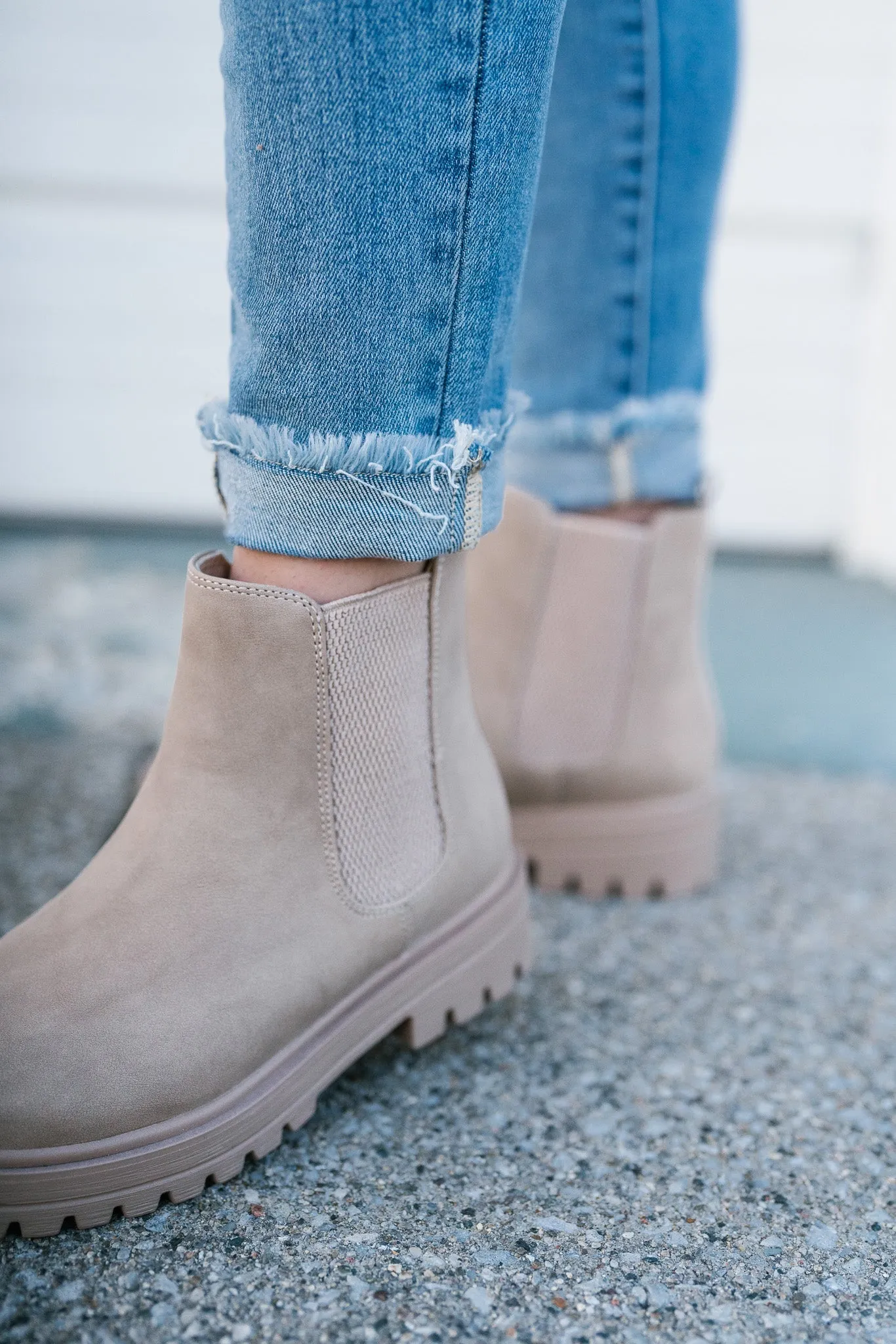 Cassie Beige Chelsea Boots