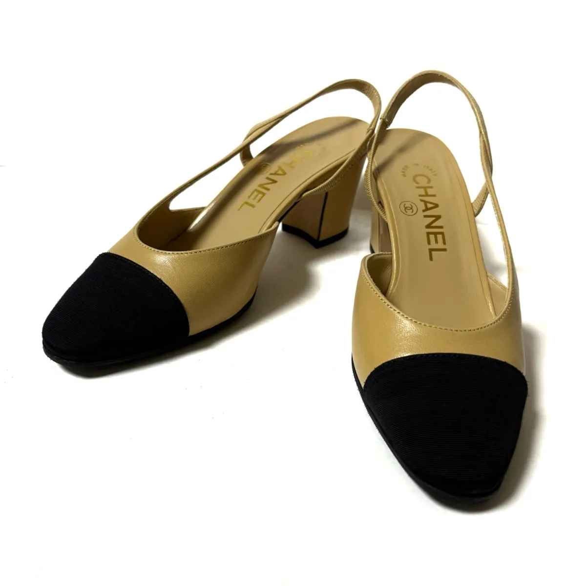 Chanel beige slingback pumps, 34