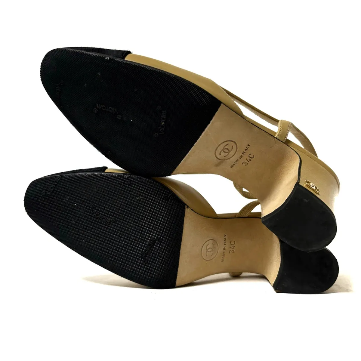 Chanel beige slingback pumps, 34