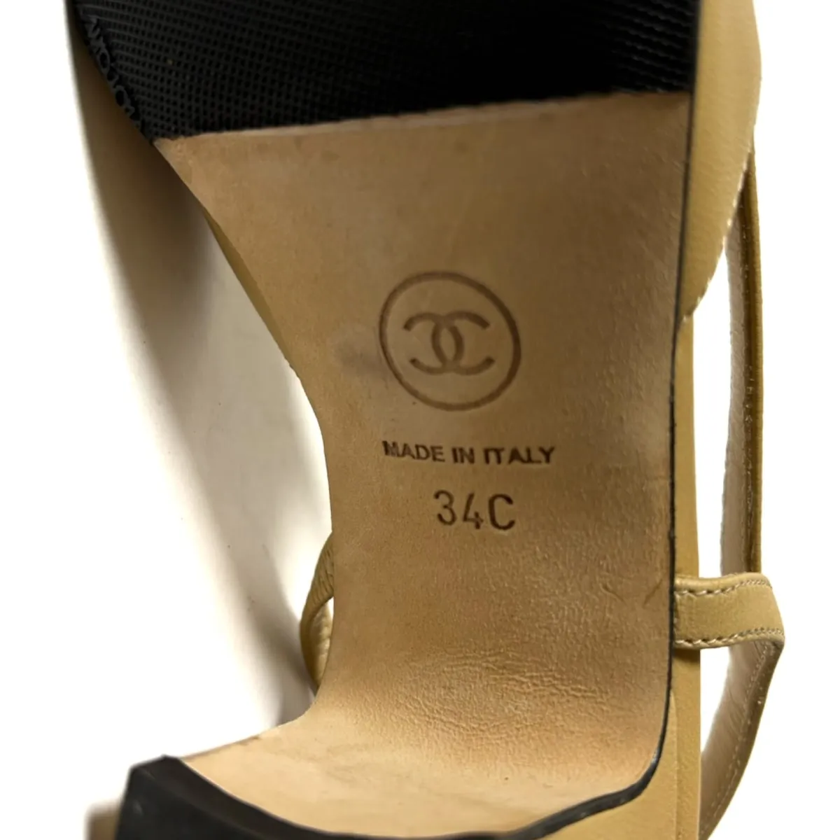 Chanel beige slingback pumps, 34