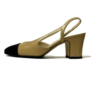 Chanel beige slingback pumps, 34