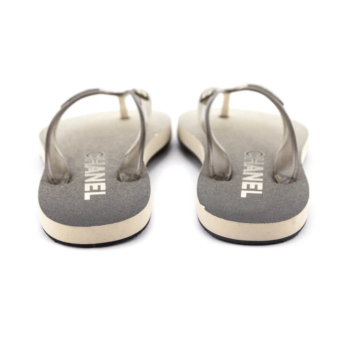 Chanel Gray Ombre Rubber Beach Flip Flops Size US 7 | EU 37