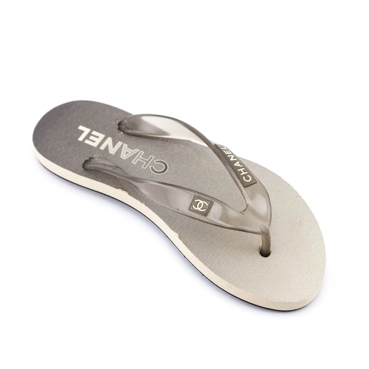 Chanel Gray Ombre Rubber Beach Flip Flops Size US 7 | EU 37