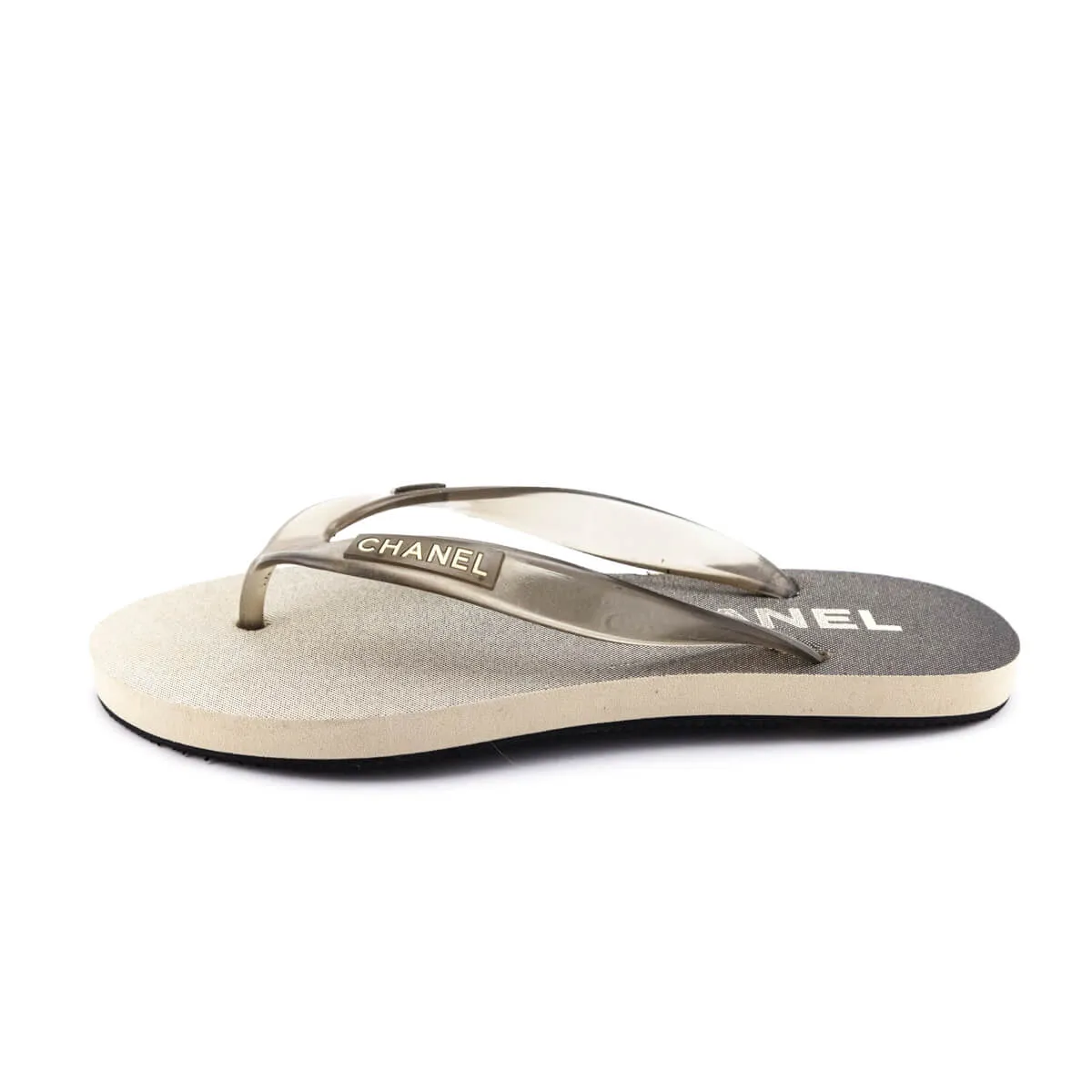 Chanel Gray Ombre Rubber Beach Flip Flops Size US 7 | EU 37