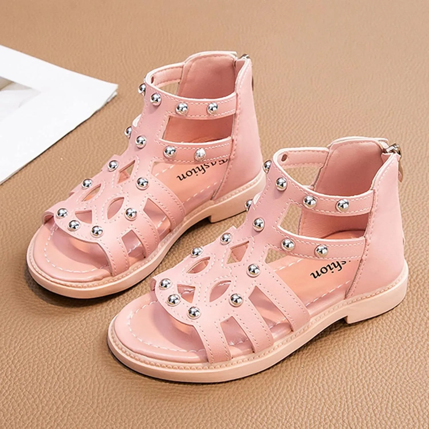 Children Shoes Flat High Top Sandals Fashion Summer Little Girl Beads High Top Princess Children Shoes Flower