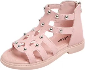 Children Shoes Flat High Top Sandals Fashion Summer Little Girl Beads High Top Princess Children Shoes Flower