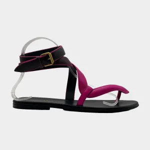 Christian Dior black and pink leather Poison-D Thong sandals
