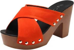 Chunky Block Heel Sandals Women Open Toe Square Toe Strappy Ankle Strap Comfortable Shoes