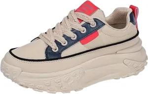 Chunky Sneakers for Women Trendy, Fashion Sneakers for Women 2024 Platform,Comfortable Canvas Tennis Shoes for Women Low Top Casual Lace Up Fashion Walking Sneakers